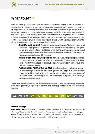 example page 1 from our offline Travel Guide for Solomon Islands
